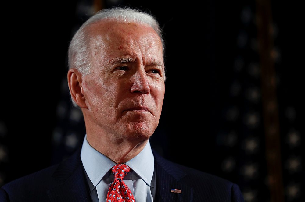 Democratic US presidential candidate and former Vice President Joe Biden speaks about responses to the Covid-19 pandemic in Wilmington, Delaware March 12, 2020. u00e2u20acu201d Reuters pic
