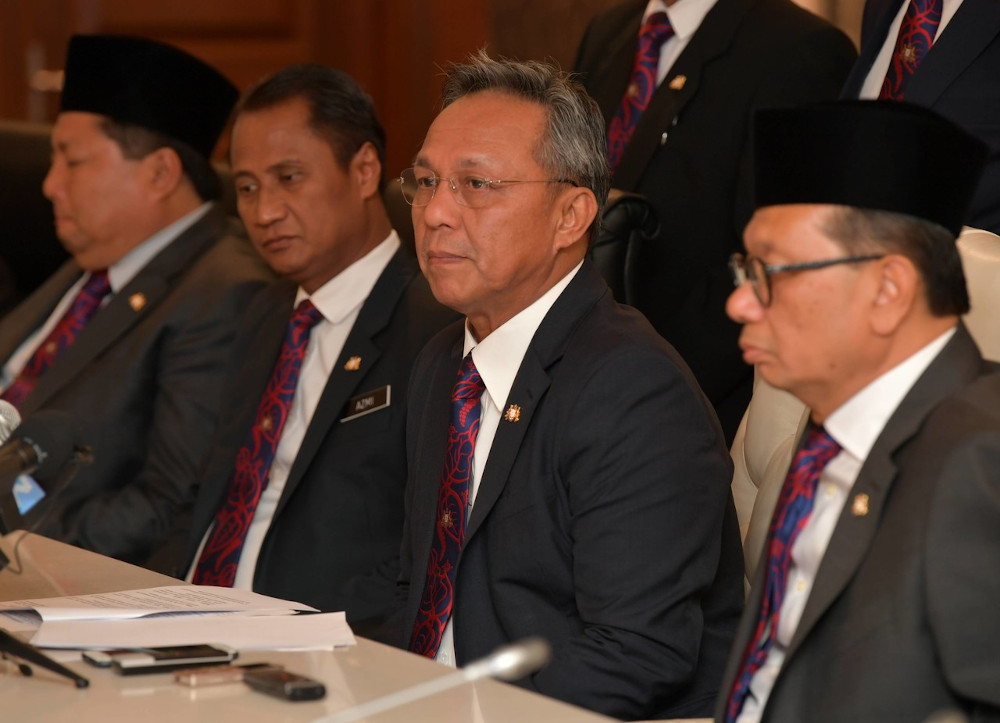 Johor Mentri Besar Datuk Hasni Mohammad at a press conference after chairing the exco meeting at Kota Iskandar March 11, 2020. u00e2u20acu201d Bernama  pic 