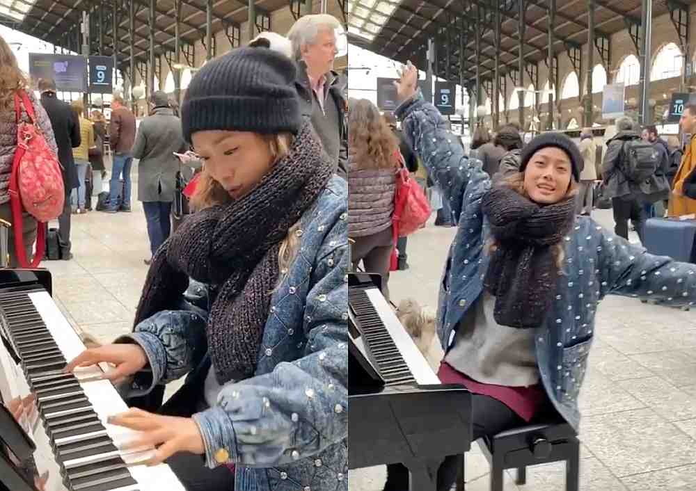 Joey Yung decided to hold a special performance after crossing paths with four fans who were supposed to attend the cancelled Paris concert. u00e2u20acu201d Screengrabs from Instagram/yungchoyee