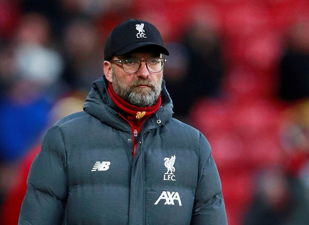 Liverpool manager Juergen Klopp at the EPL match away to Watford at Vicarage Road February 29, 2020. u00e2u20acu201d Reuters pic