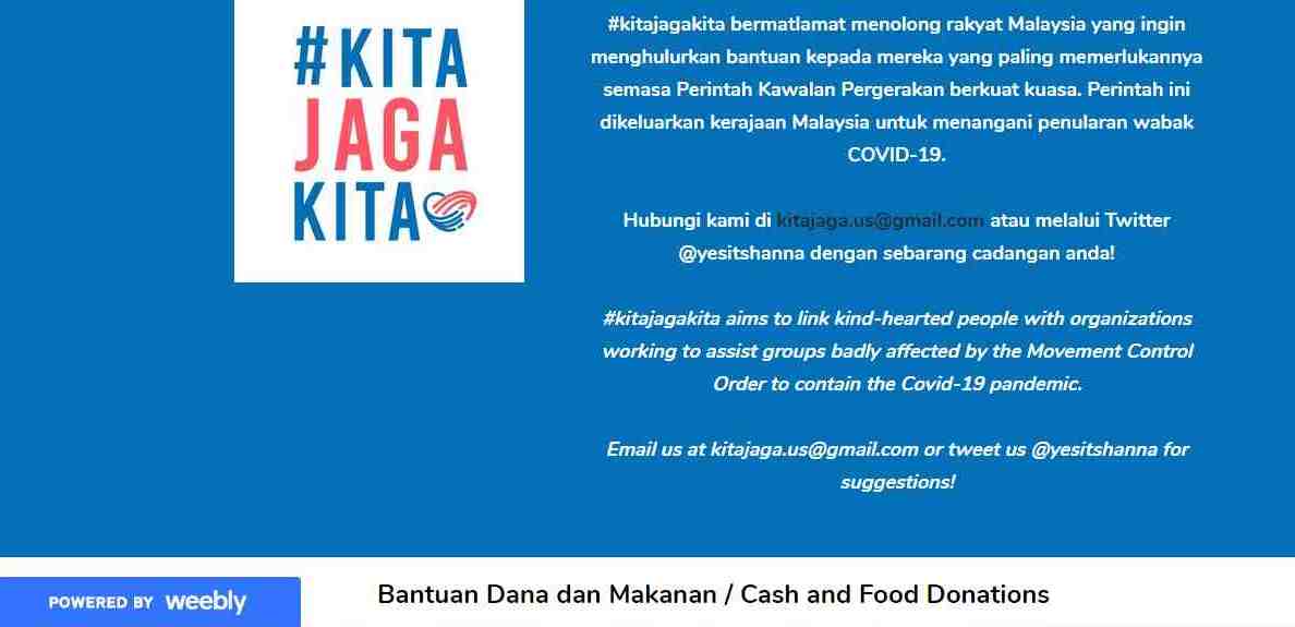 A screenshot of the #KitaJagaKita website.