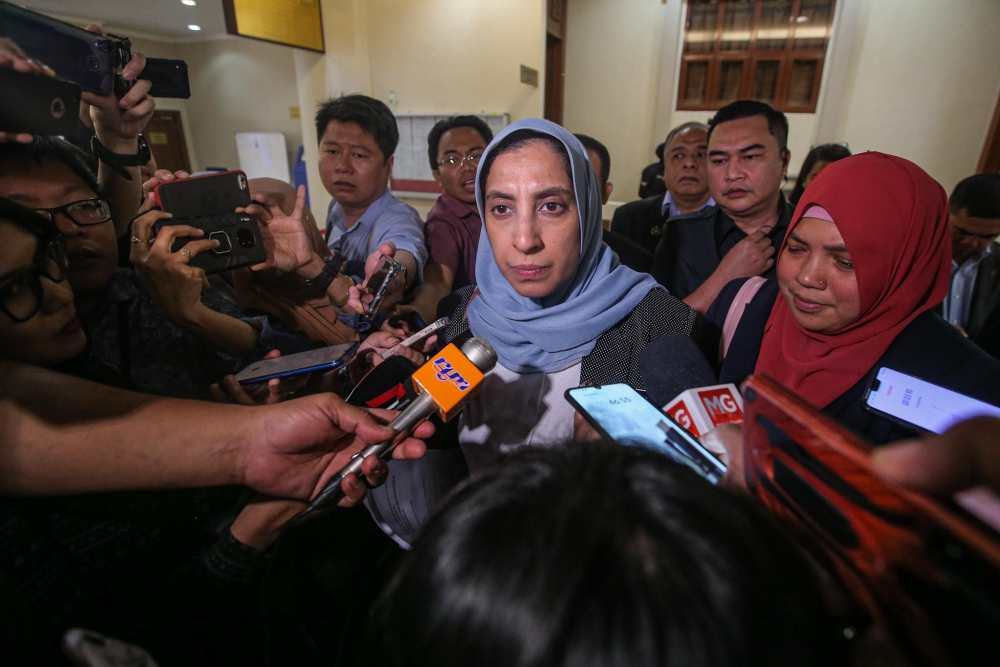 MACC chief commissioner Latheefa Koya speaks to reporters at the Kuala Lumpur High Court March 5, 2020. u00e2u20acu2022 Picture by Hari Anggara