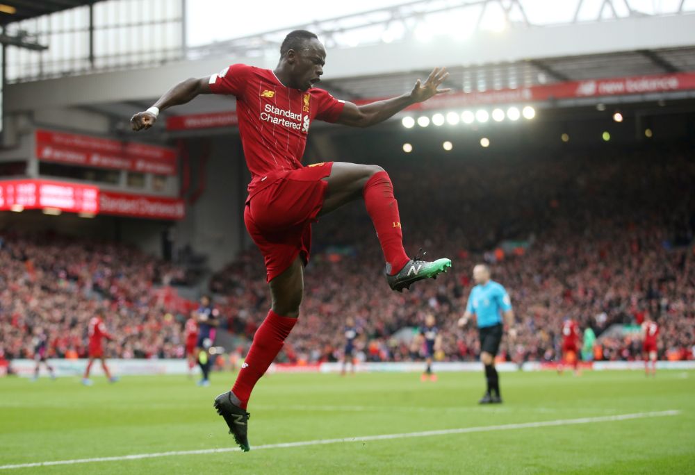 Liverpool's Sadio Mane celebrates scoring their second goal against Bournemouth March 7, 2020. u00e2u20acu201d Reuters pic