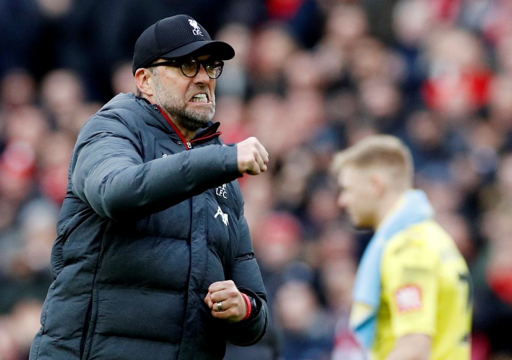 Liverpool manager Jurgen Klopp celebrates after the match against Bournemouth March 7, 2020. u00e2u20acu201d Reuters picnn