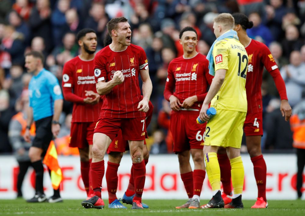 James Milner celebrates after the match against Bournemouth March 7, 2020. u00e2u20acu201d Reuters pic