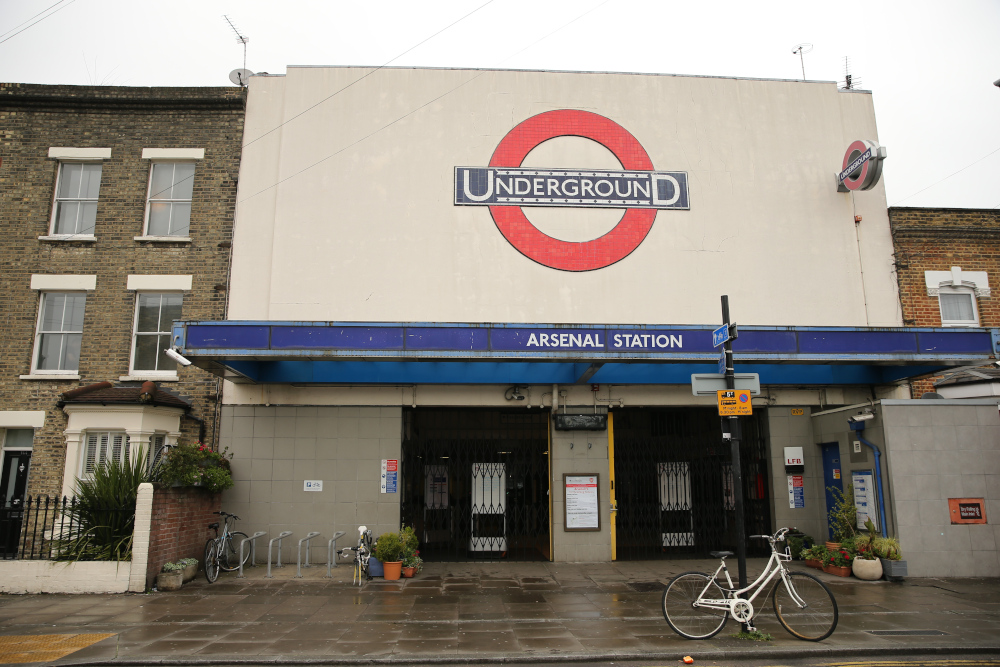 A picture shows the Arsenal Underground station closed in London on March 19, 2020 as public transport services in London are reduced in an effort to delay the spread of the novel coronavirus. u00e2u20acu201d AFP pic 
