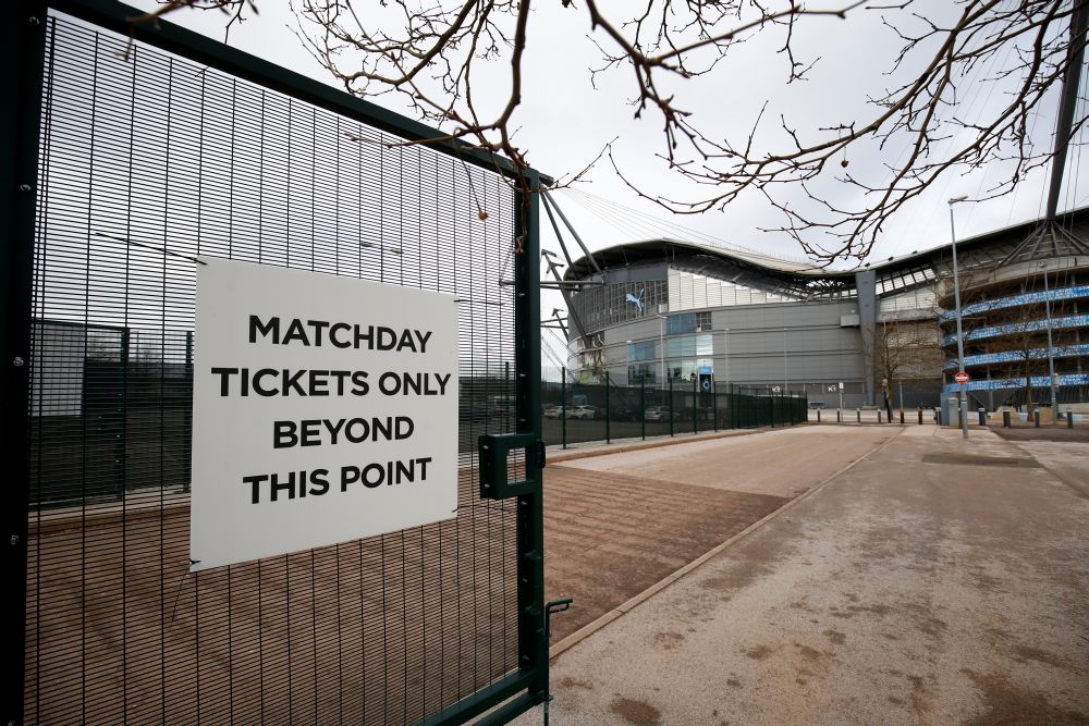 A general view of the Etihad Stadium as the match against Arsenal was postponed while the number of coronavirus cases grow around the world March 11, 2020. u00e2u20acu201d Reuters picnn