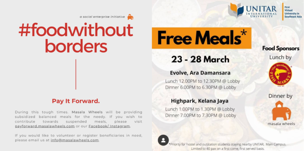 Some of the upcoming initiatives planned by Masala Wheels, including the #foodwithoutborders movement. — Picture courtesy of Masala Wheels