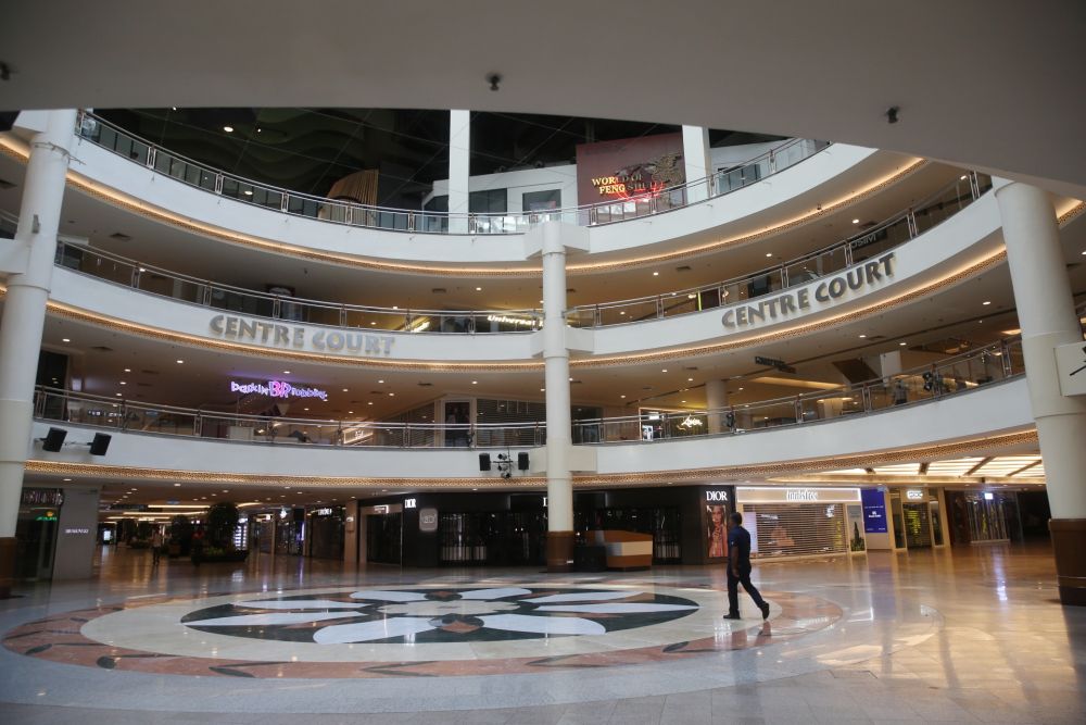 A general view of the deserted Mid Valley shopping mall in Kuala Lumpur as the movement control order kicks in on March 18, 2020. — Picture by Choo Choy May