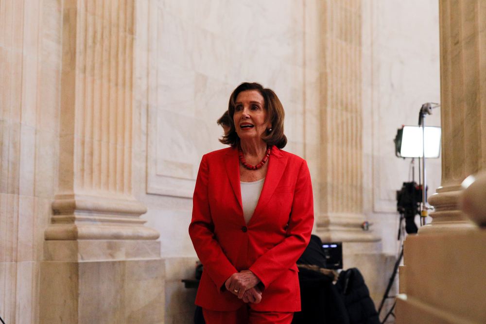 US Speaker of the House Nancy Pelosi speaks to news reporters ahead of a vote on the coronavirus relief bill on Capitol Hill in Washington March 26, 2020. u00e2u20acu2022 Reuters pic