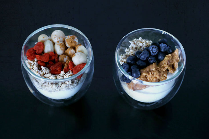 Customise your own bowl of overnight oats with your favourite toppings