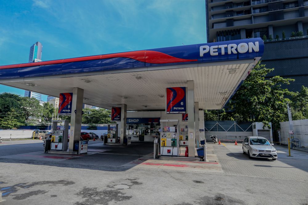 A general view of a Petron petrol station in Kuala Lumpur as the movement control order kicks in on March 18, 2020. u00e2u20acu201d Picture by Firdaus Latif