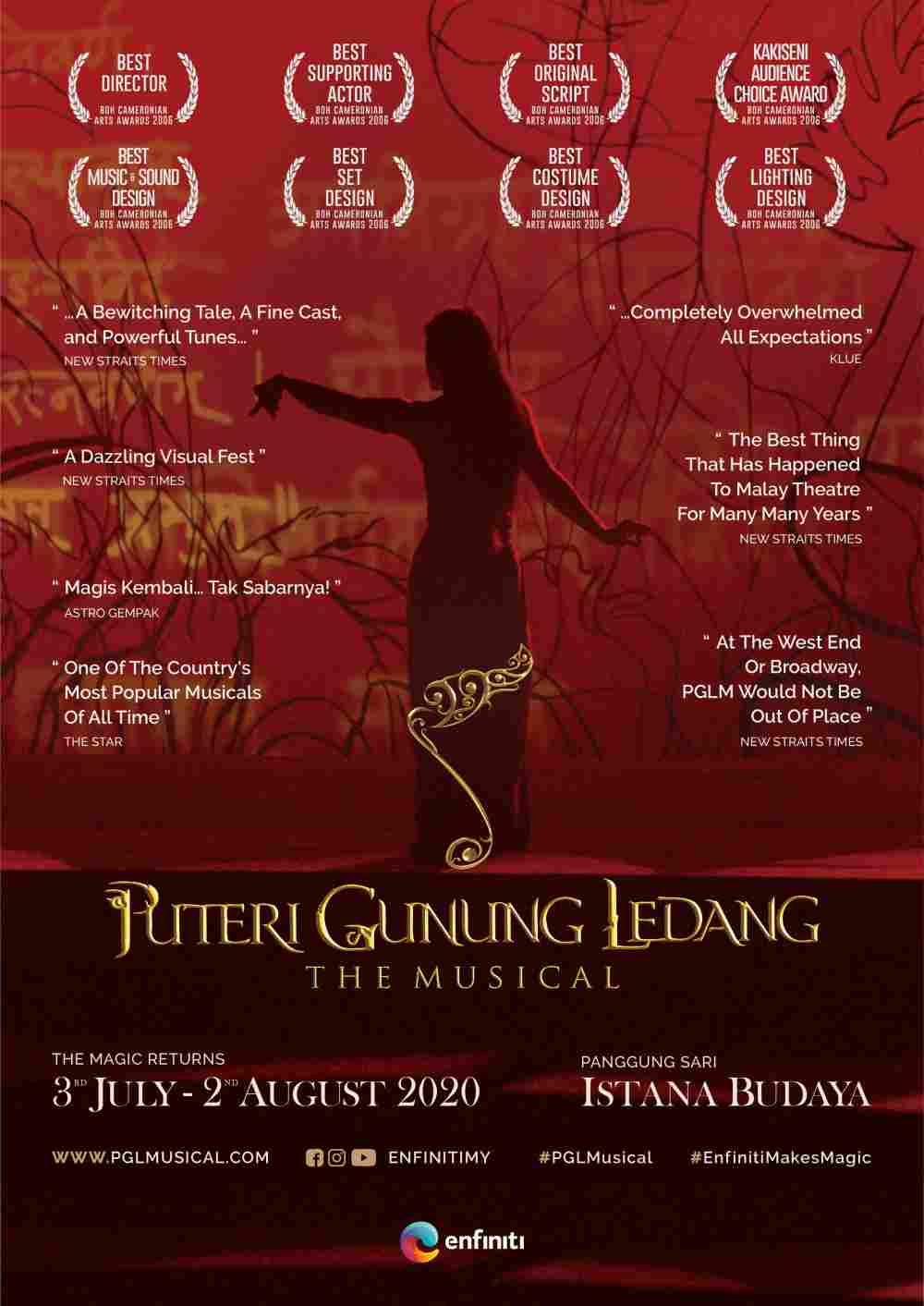 ‘Puteri Gunung Ledang The Musical’ has won multiple awards at the 2006 BOH Cameronian Arts Awards. ― Picture via Twitter/MyTicketAsia