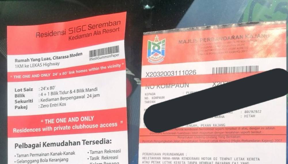 The striking visual similarities between the flyer and a real parking fine created a buzz on Twitter this morning. u00e2u20acu201d Picture via Twitter/tenoq