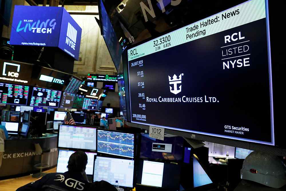 Traders wait for stocks to resume trading on Royal Caribbean Cruises Ltd on the floor of the New York Stock Exchange March 13, 2020. u00e2u20acu201d Reuters pic