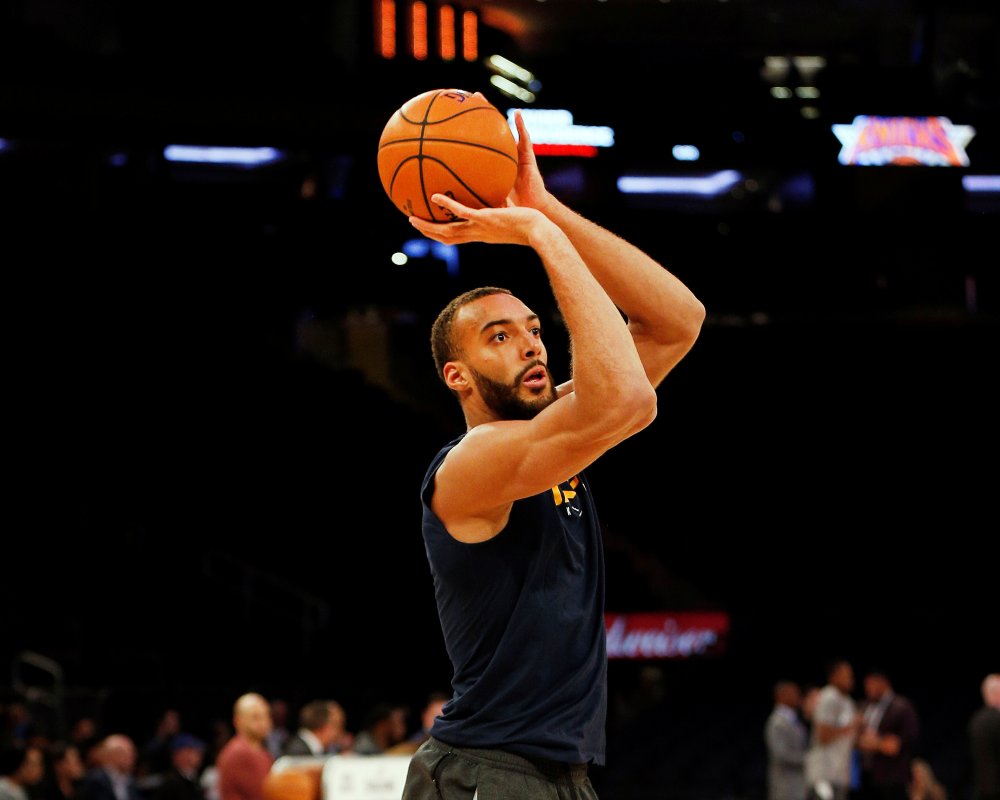 Utah Jazz centre Rudy Gobert (27) on Monday joked about the NBA's policy to keep media members at a safe distance from players in the wake of the coronavirus outbreak. u00e2u20acu2022 Picture by Andy Marlin-USA TODAY Sports/File Photo via Reuters