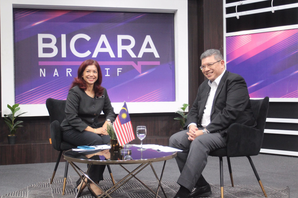Communications and Multimedia Minister Datuk Saifuddin Abdullah speaks during an interview on u00e2u20acu02dcBicara Naratifu00e2u20acu2122 March 10, 2020. u00e2u20acu201d Picture via Twitter/KKMM