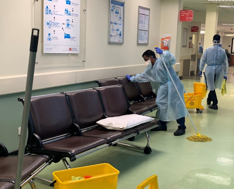 Guided by MOH protocol, SJMC conducted a terminal cleaning to disinfect its Emergency Room following the three Covid-19 cases, after which the area was reopened to the public. u00e2u20acu201d Picture courtesy of Ramsay Sime Darby Health Care