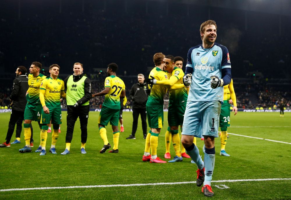 Norwich City's Tim Krul celebrates winning the penalty shootout against Tottenham in the FA Cup March 4, 2020. u00e2u20acu201d Reuters pic