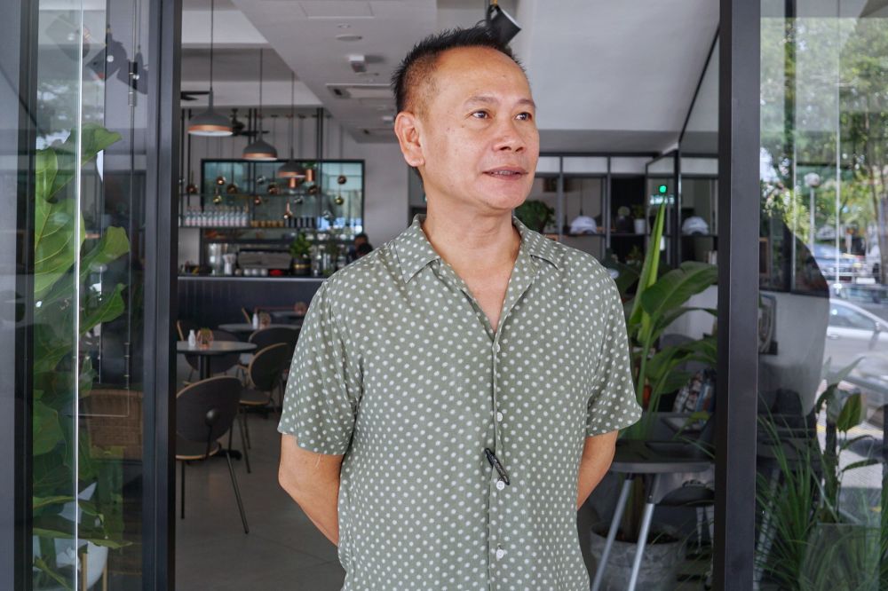 Azlan Ismail, manager of Ficus Bistro in Taman Tun Dr Ismail expressed concerned over slow sales as the movement control order kicked in on March 18, 2020. — Picture by Ahmad Zamzahuri
