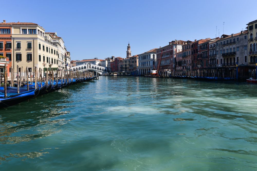 On Wednesday, only an occasional police or ambulance speedboat was seen in the nearly empty city, as lines of docked gondolas protected by blue covers bobbed under sunny skies. u00e2u20acu201d AFP pic