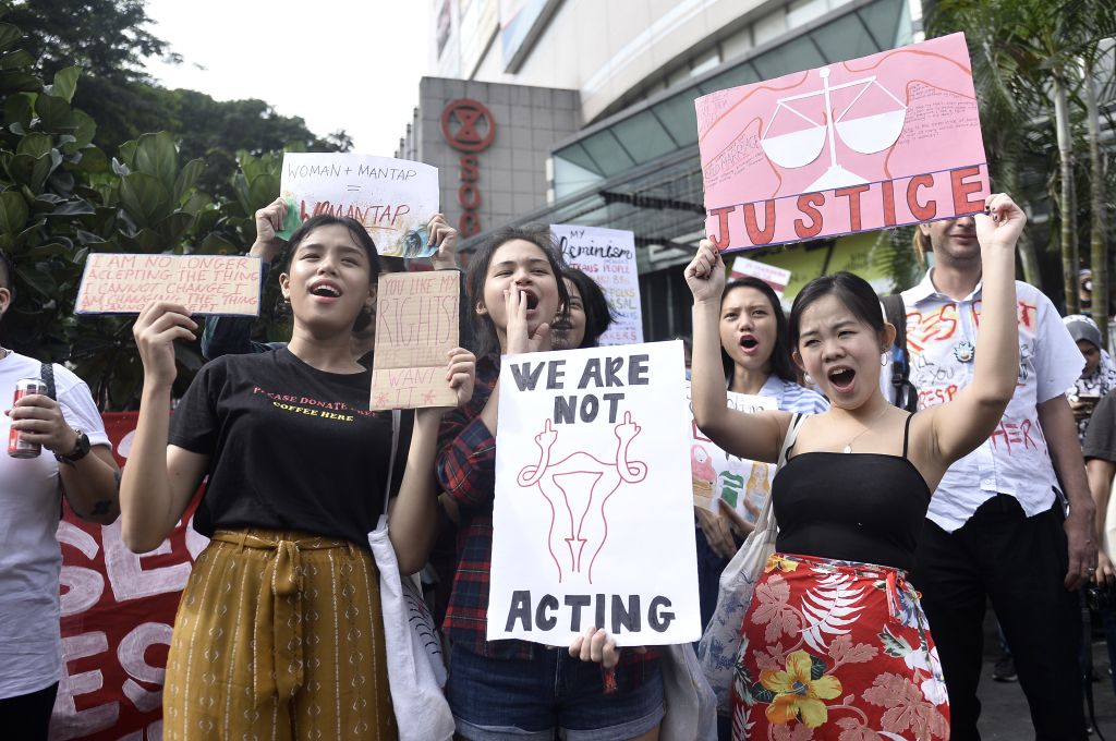 Demonstrators take part in Women's March Malaysia 2020, in conjunction with International Women's Day in Kuala Lumpur March 8, 2020. ― Picture by Miera Zulyana