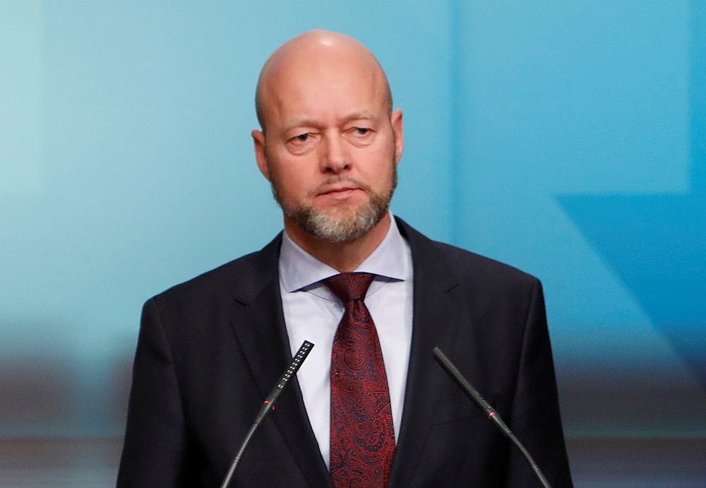 Head of Norges Bank Investment Management Yngve Slyngstad comments on the fund's performance so far this year in Oslo, Norway March 26,2020. u00e2u20acu201d NTB Scanpix/Ole Berg-Rusten via Reuters
