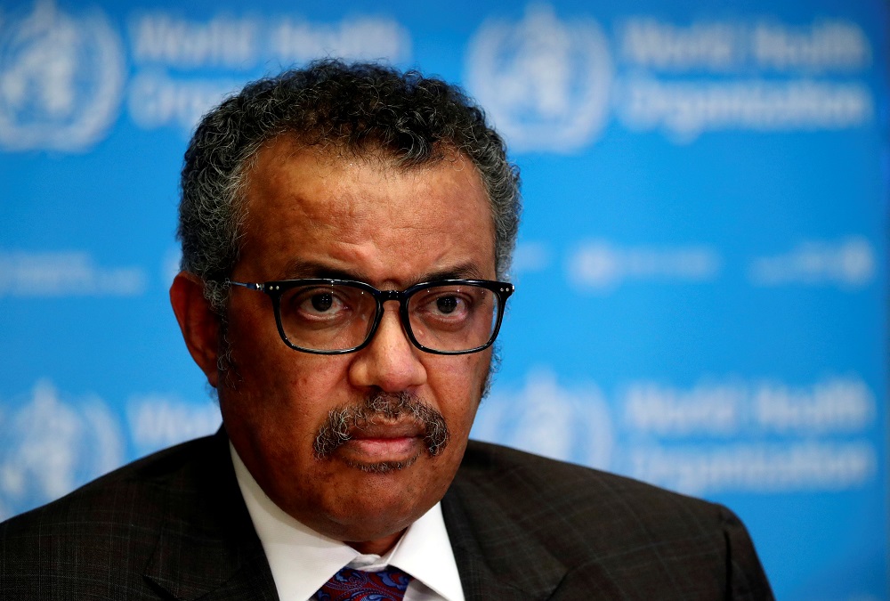 Director General of the World Health Organisation Tedros Adhanom Ghebreyesus attends a news conference on the situation of the coronavirus, in Geneva February 28, 2020. u00e2u20acu201d Reuters pic