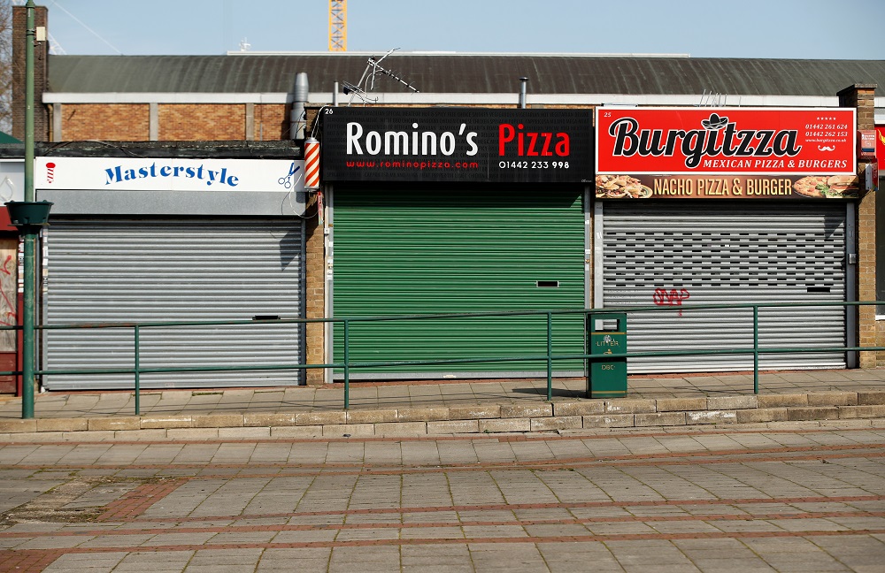 A general view of closed shops and an empty high street in Hemel Hempstead as the spread of coronavirus disease continues, Britain March 24, 2020. u00e2u20acu201d Reuters pic