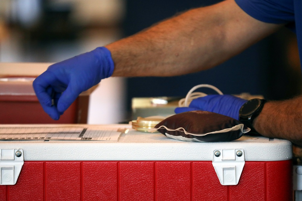 Blood donations are organised at a donation centre at the Richard Nixon Presidential Library and Museum to help with a shortage of blood donations due to the coronavirus disease outbreak, California March 30, 2020. u00e2u20acu201d Reuters pic