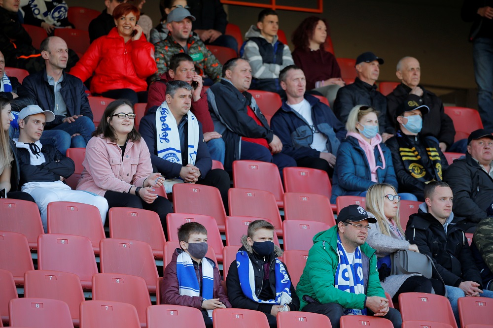 Fans attending the match between FC Dynamo Brest and Isloch Minsk at the OSK Brestsky Stadium in Brest, Belarus April 12, 2020. u00e2u20acu201d Reuters pic