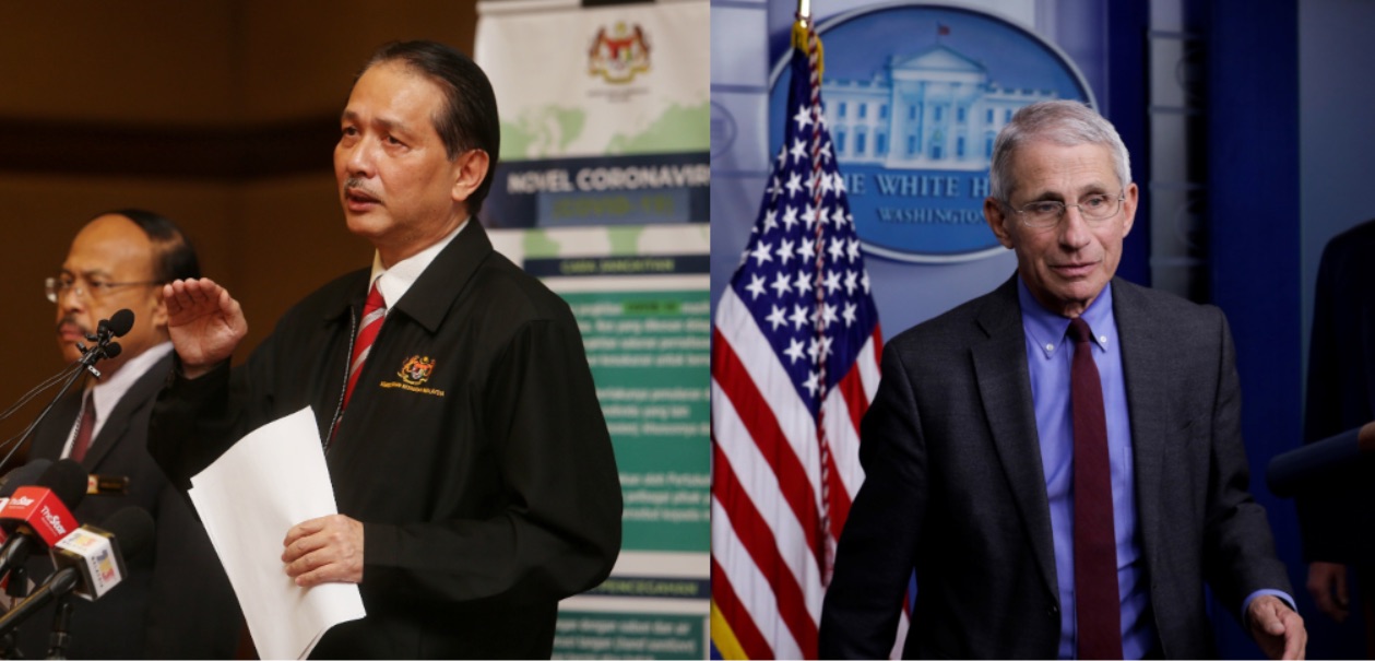 Like Dr Fauci (left), Dr Noor Hisham has been a beacon of hope for Malaysians to find out more about the Covid-19 virus. u00e2u20acu201dPictures by Choo Choy May & Reuters. 