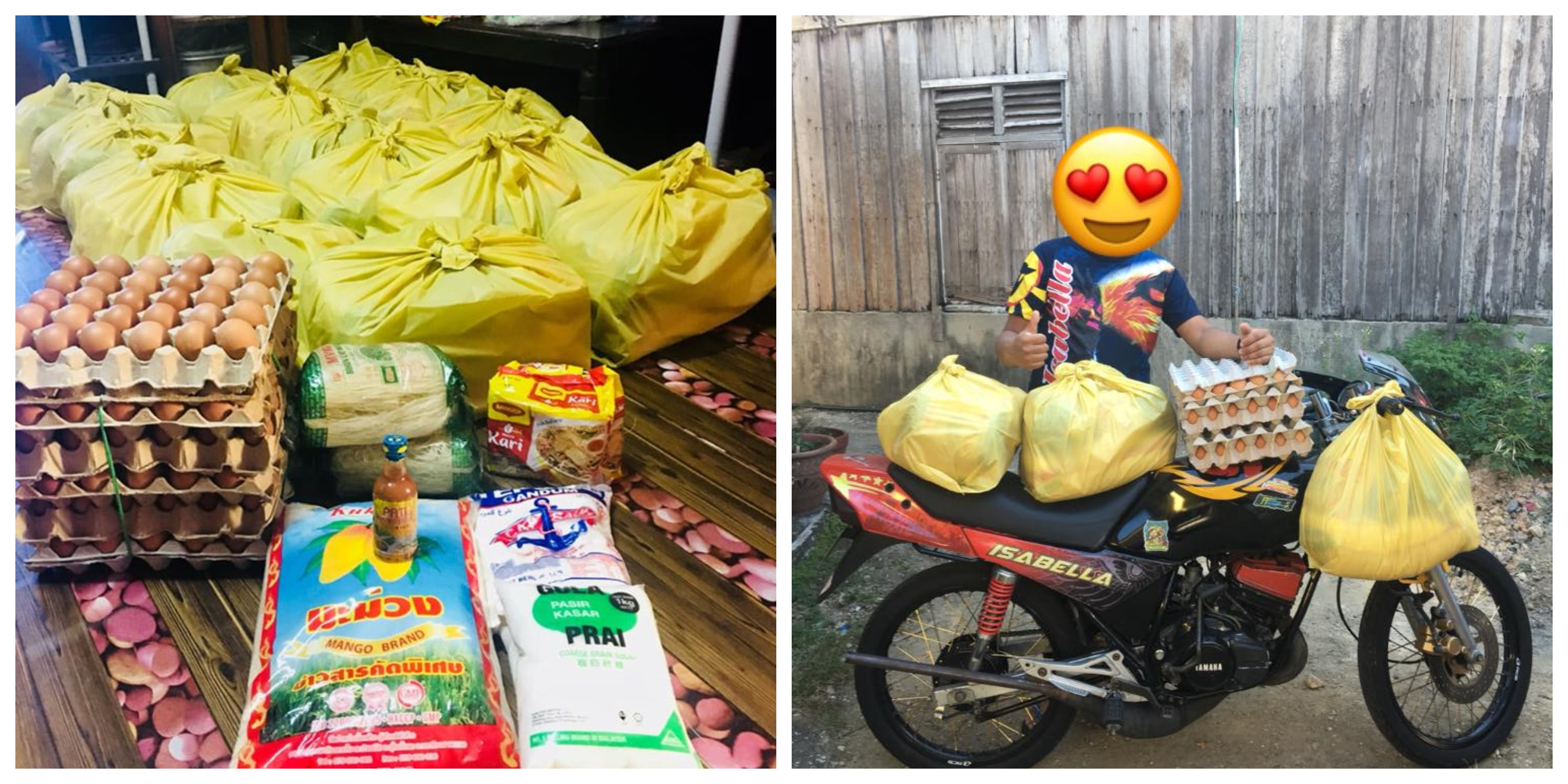 'Mat Rempit' groups banded together to help unfortunate families affected by the MCO. u00e2u20acu201d Photo courtesy of Facebook/ Tea O Beng