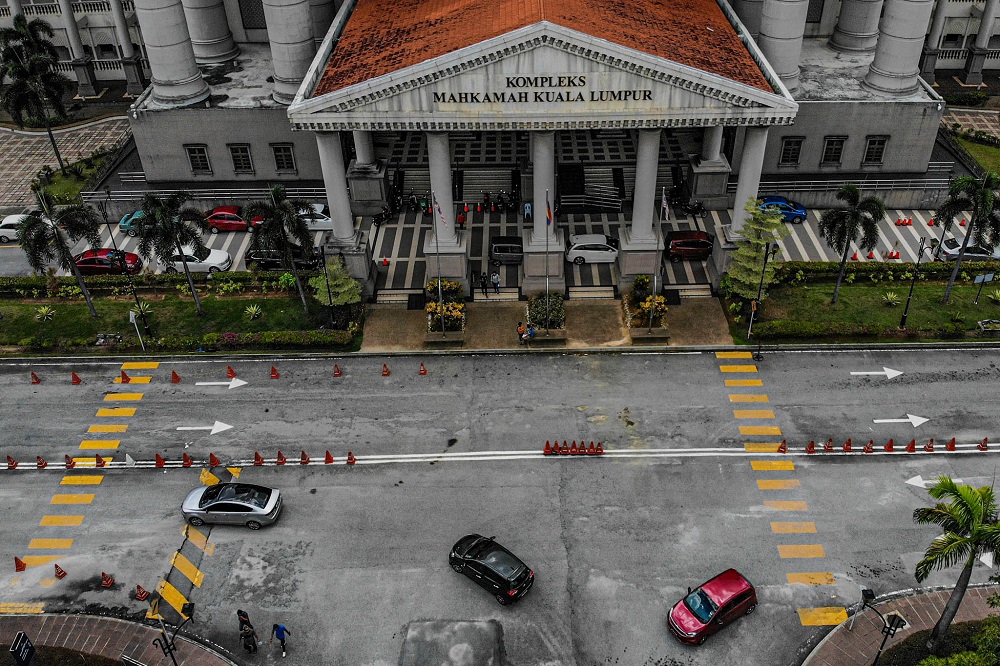 An aerial view of the Kuala Lumpur High Court April 23, 2020. u00e2u20acu201d Picture by Hari Anggara