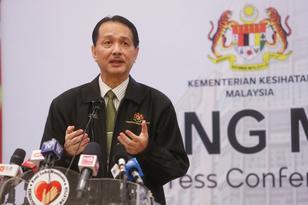 Health director-general Datuk Dr Noor Hisham Abdullah speaks during a press conference on Covid-19 in Putrajaya April 27, 2020. u00e2u20acu201d Picture by Choo Choy May
