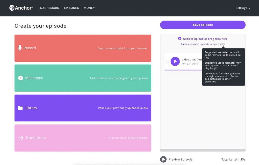Anchor has introduced a new tool on the application that lets people convert video calls to podcasts. u00e2u20acu201d Picture courtesy of Anchor 