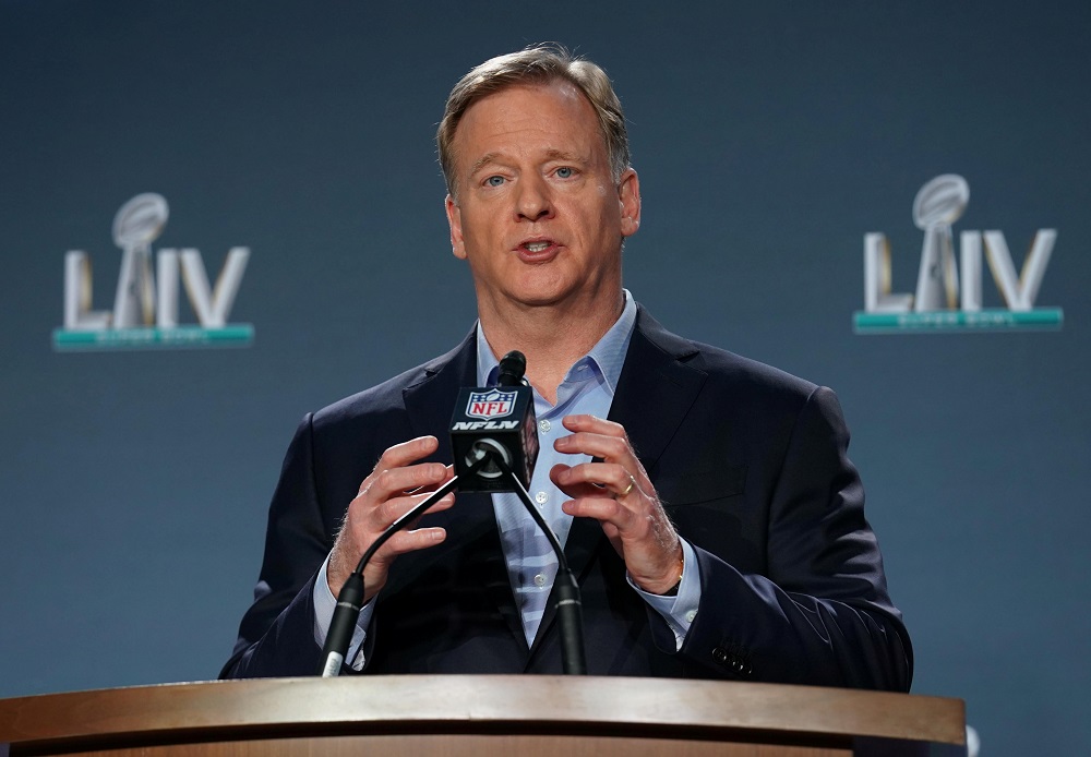 NFL commissioner Roger Goodell during a press conference before Super Bowl LIV at Hilton Downtown in Miami January 29, 2020. u00e2u20acu201d Picture by Kirby Lee-USA TODAY Sports via Reuters