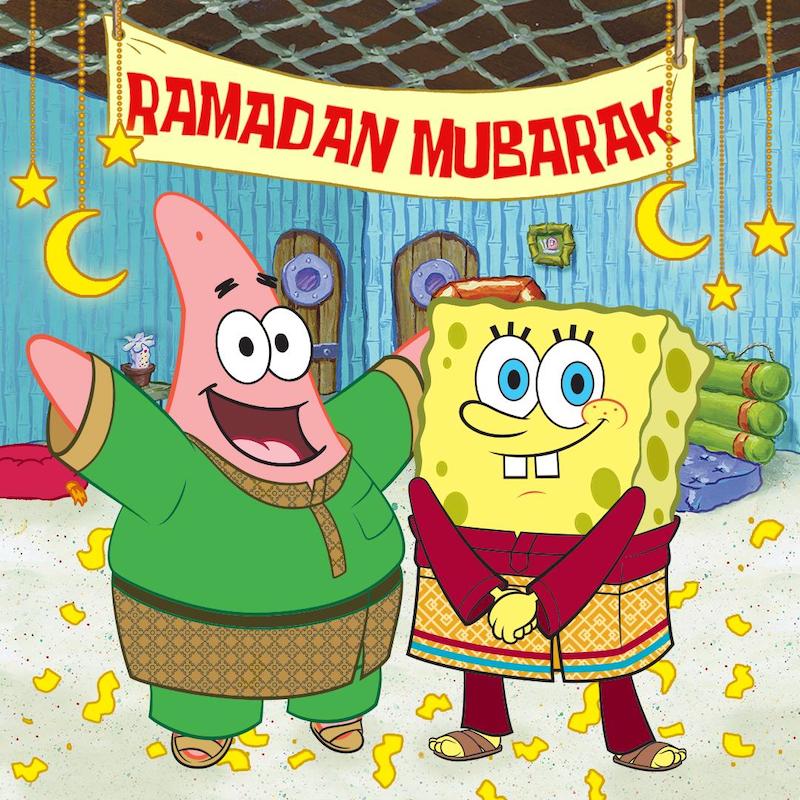 Spongebob and Patrick looked the part as they wished those celebrating a happy Ramadan on social media. u00e2u20acu201d Picture via Twitter/@Spongebob