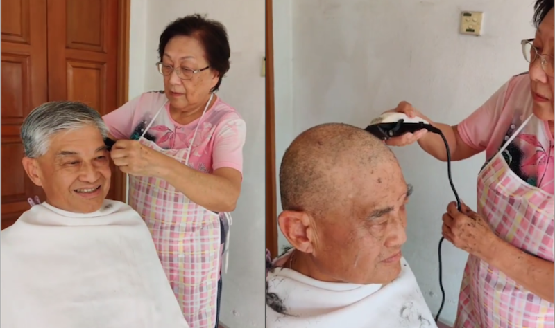 SS14 resident Chan was all smiles as he said goodbye to his hair to raise awareness for a good cause. u00e2u20acu201d Screengrab via Facebook/SJ Echo