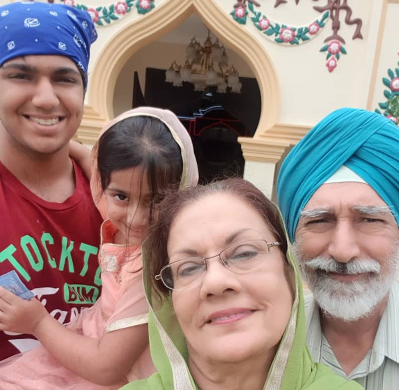 Datin Ranjeet Kaur and her family after the morning Vaisakhi prayers in the Melaka Gurdwara last year. — Picture courtesy of Ranjeet Kaur
