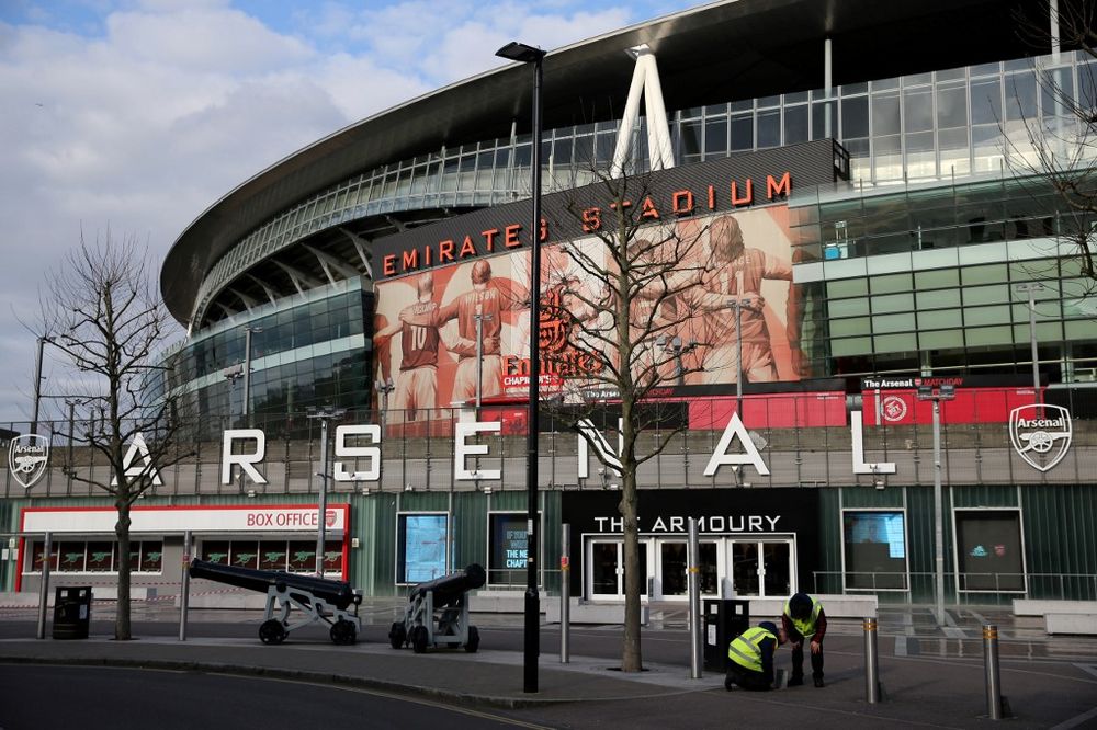 A general view is pictured of the Emirates Stadium in London on March 13, 2020. Arsenal's executive team have agreed to cut more than a third of their salary. u00e2u20acu201d AFP pic