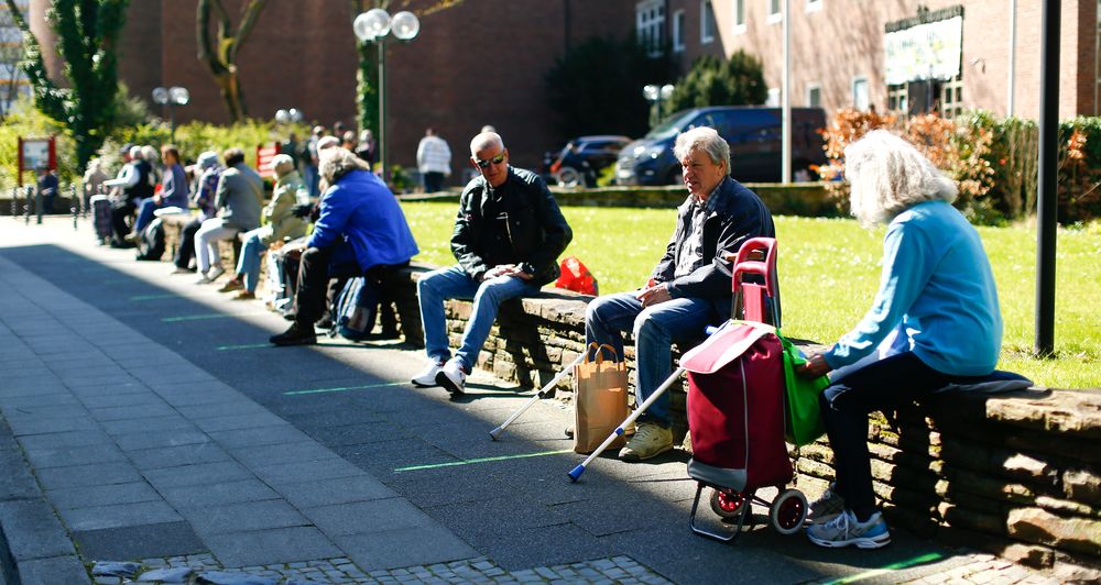 People wait in line during a food distribution for the needy at the Cologne seminary, as the spread of the coronavirus disease continues in Cologne, Germany, April 6, 2020. u00e2u20acu201d Reuters pic