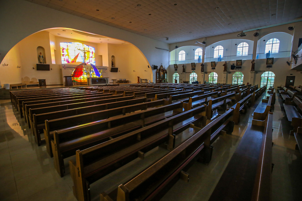 A general view inside the Church of the Divine Mercy in Shah Alam before Easter on April 11, 2020. u00e2u20acu2022 Picture by Hari Anggara.nn