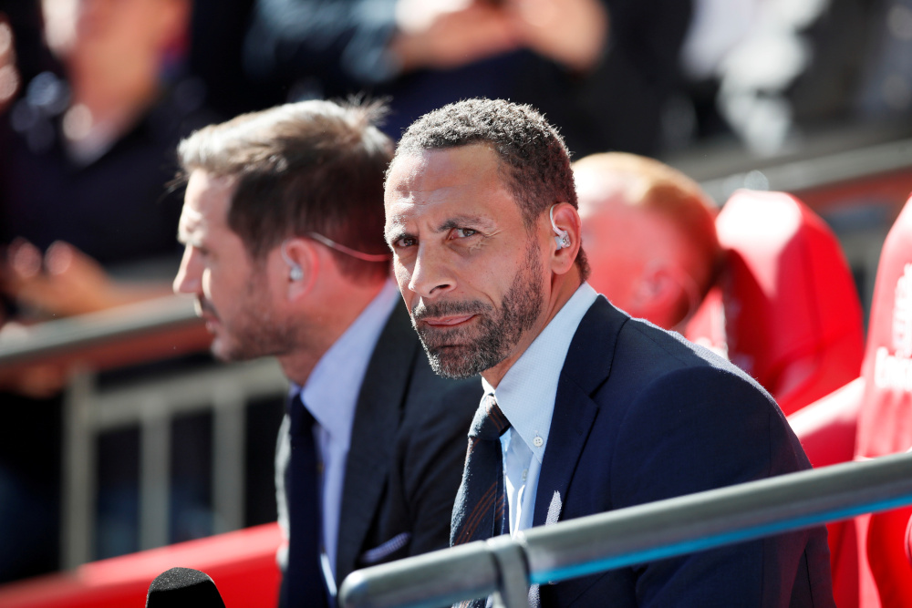 Former Manchester United player Rio Ferdinand with former Chelsea player Frank Lampard before the Chelsea vs Manchester United match at Wembley Stadium, London, Britain, May 19, 2018. u00e2u20acu201d Reuters pic  