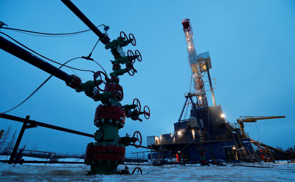 A view shows a well head and a drilling rig in the Yarakta Oil Field, owned by Irkutsk Oil Company (INK), in Irkutsk Region, Russia March 11, 2019. u00e2u20acu201d Reuters pic 