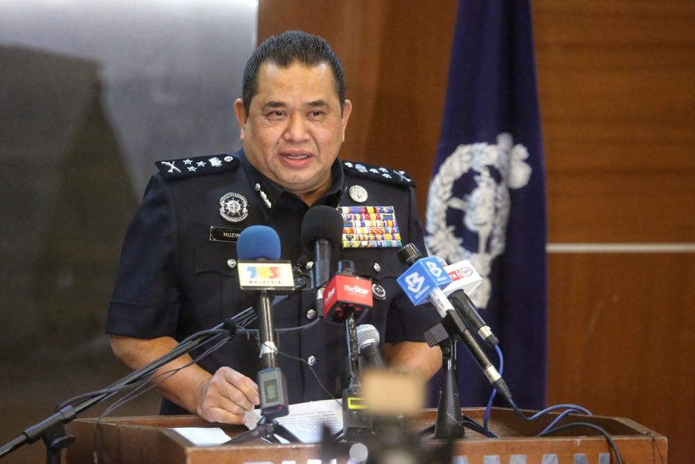 Federal Criminal Investigations Department director Datuk Huzir Mohamed speaks during a press conference in Bukit Aman April 15, 2020. u00e2u20acu201d Picture by Choo Choy May