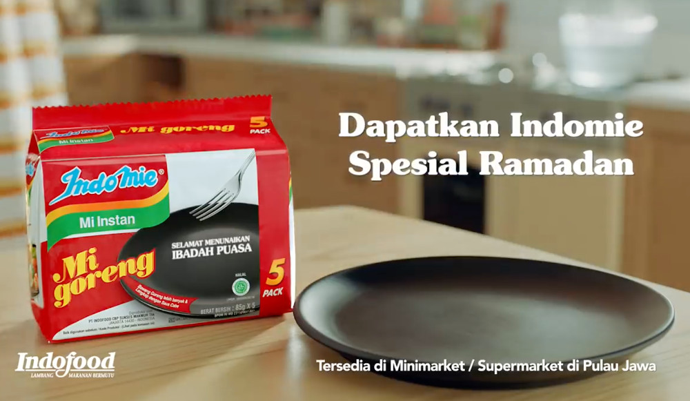 Indomie has also changed its packaging to feature empty plates for the fasting month. u00e2u20acu201d Screengrab from YouTube/Indomie