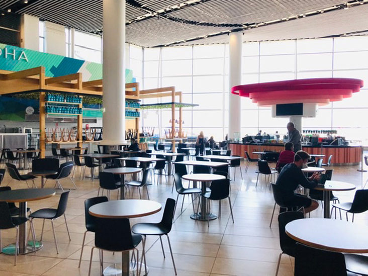 Auckland Airport looking empty given current global travel disruption.