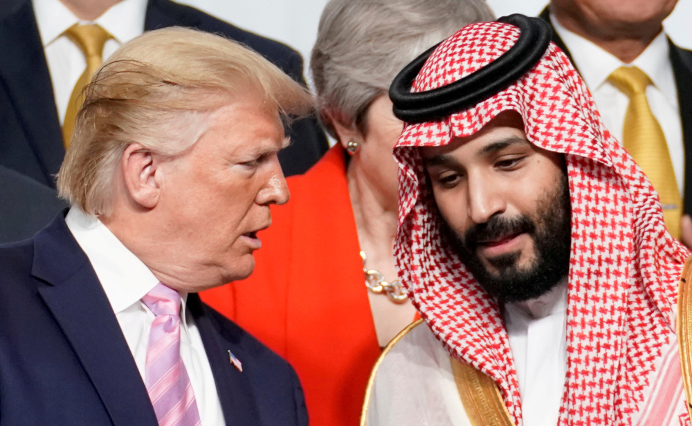 US President Donald Trump speaks with Saudi Arabiau00e2u20acu2122s Crown Prince Mohammed bin Salman during a family photo session with other leaders and attendees at the G20 leaders summit in Osaka, Japan, June 28, 2019. u00e2u20acu201d Reuters pic 