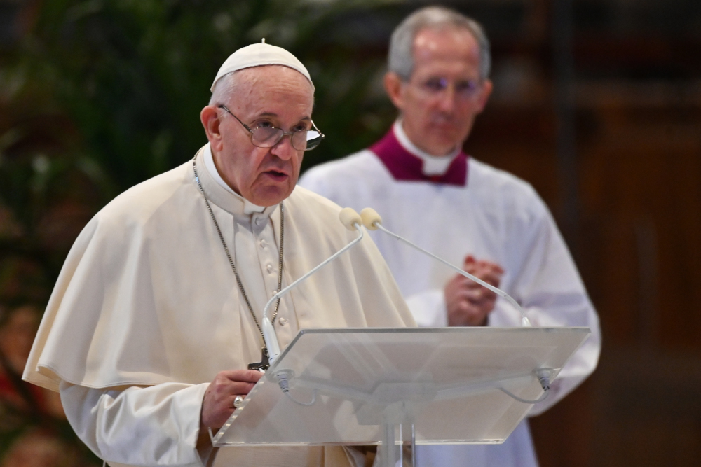 Pope Francis delivers his Urbi et Orbi message following Easter Sunday Mass April 12, 2020 behind closed doors at St Peteru00e2u20acu2122s Basilica in The Vatican. u00e2u20acu201d AFP pic 